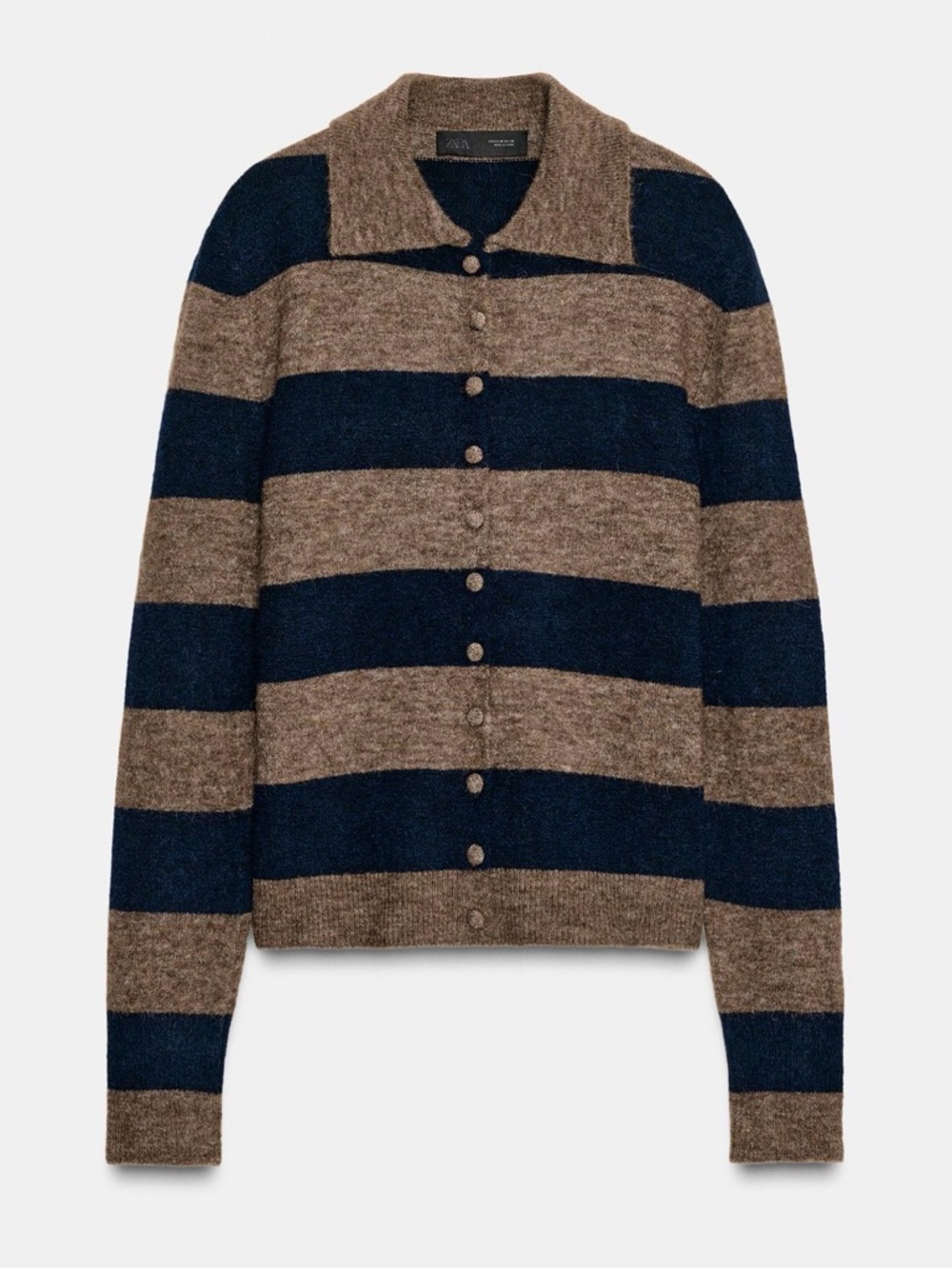 Zara  Wide-Stripe Button Cardigan